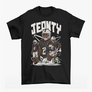 NEW Ashton Jeanty Cartoon Style Las Vegas Football T-Shirt